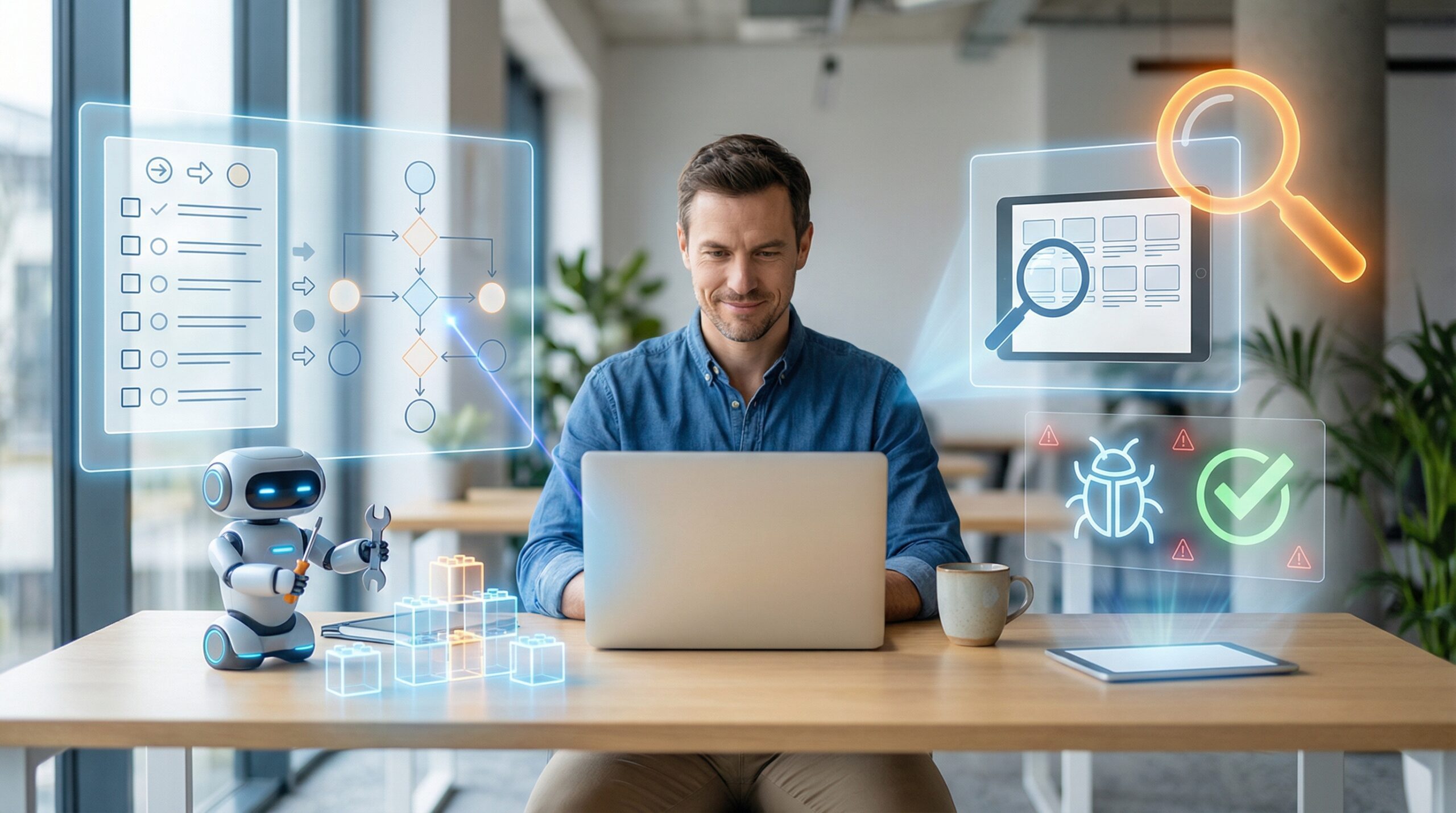 Mens samenwerkend met Agentic AI in verschillende rollen